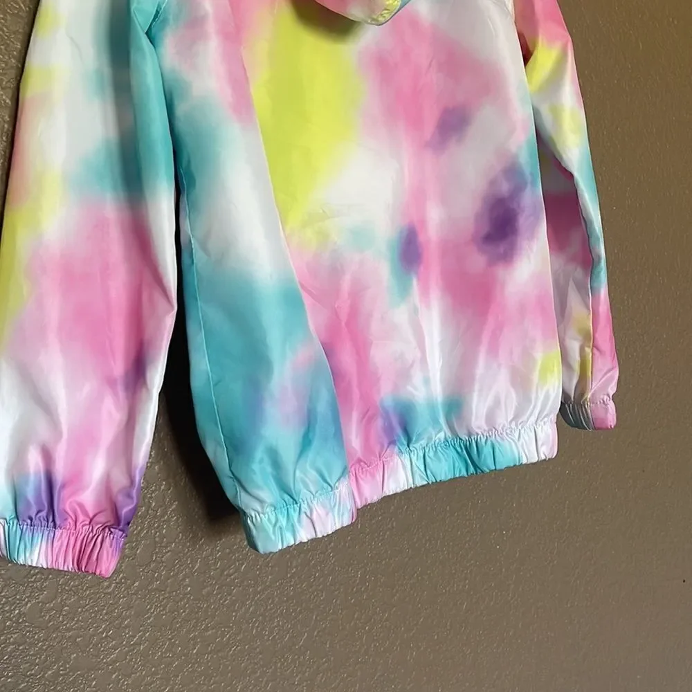 Lucky penny tie dye water color rainbow windbreaker size 6x - Picture 4 of 6